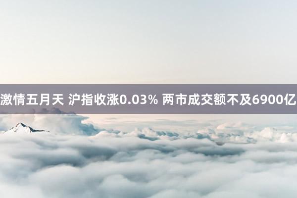 激情五月天 沪指收涨0.03% 两市成交额不及6900亿