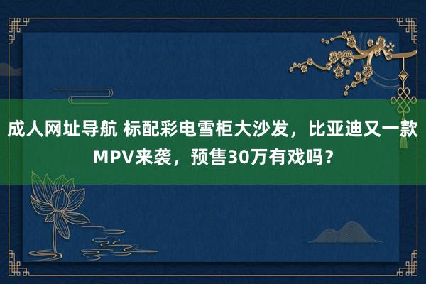 成人网址导航 标配彩电雪柜大沙发，比亚迪又一款MPV来袭，预售30万有戏吗？