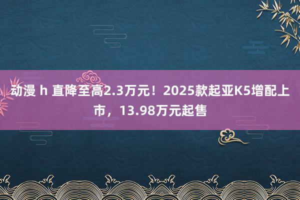 动漫 h 直降至高2.3万元！2025款起亚K5增配上市，13.98万元起售