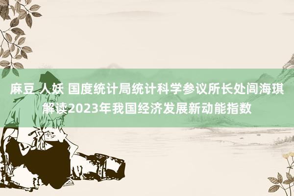 麻豆 人妖 国度统计局统计科学参议所长处闾海琪解读2023年我国经济发展新动能指数